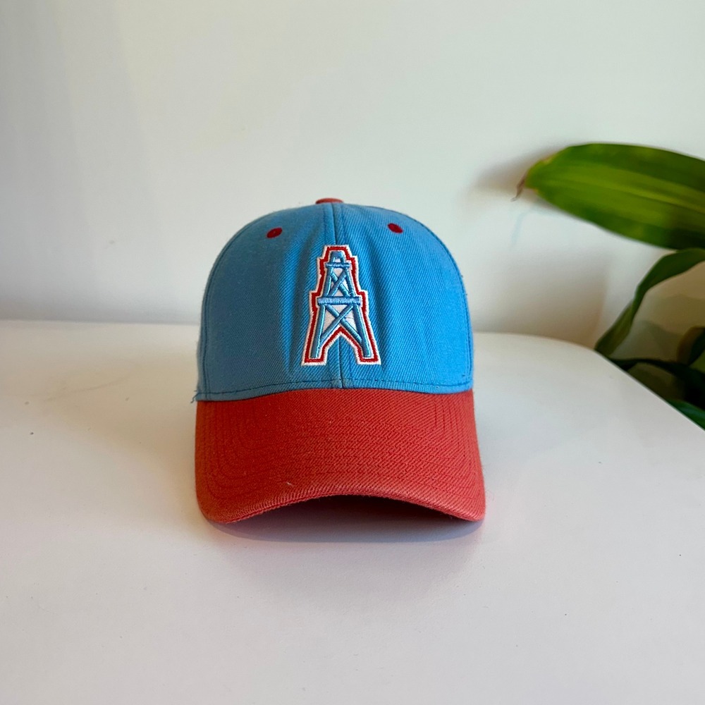 Reebok Houston Oilers NFL Vintage Collection Hat Blue Red‎ Adjustable Cap Mens